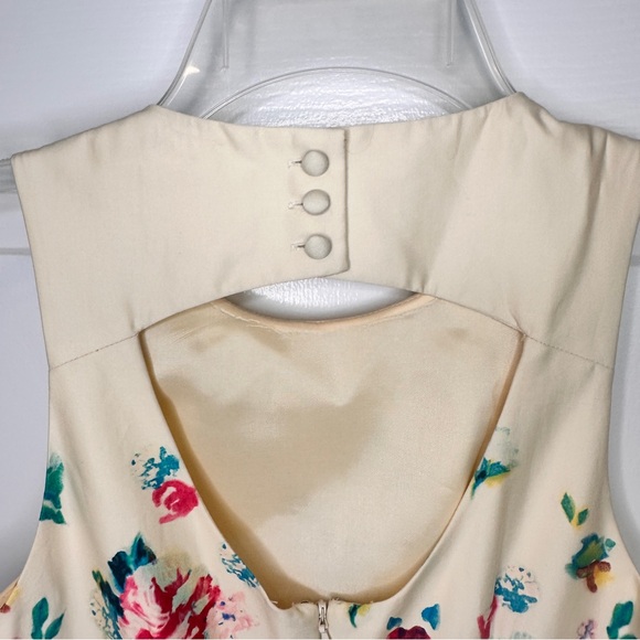 Anthropologie Maeve Tea Garden‎ Floral Sheath Dress Pockets Feminine Sz 0 beauty - Picture 9 of 16